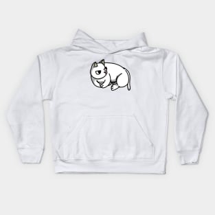 cute white cat lying down graphic neko Kids Hoodie